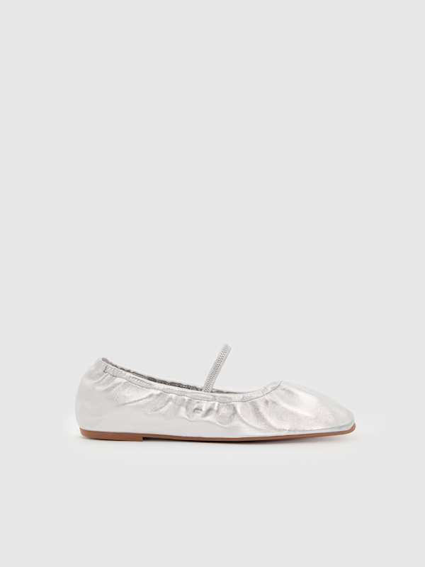 Buffy Ruched Ballet Flat - Silver